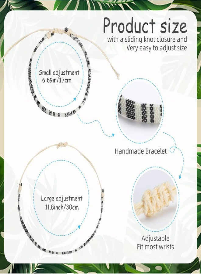 Mannikesi Beach Bracelets Set for Men Women Surfer Bracelet Braided Bohemian Summer Adjustable Handmade Women Bracelet Rope Bracelet Anklets Birthday Gift, Adjustable, Cotton, No Gemstone - Image 3