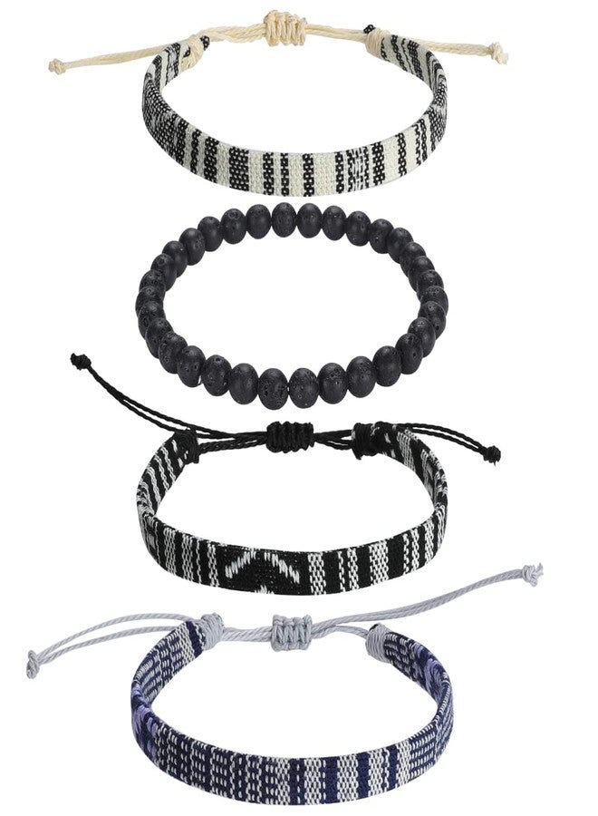 Mannikesi Beach Bracelets Set for Men Women Surfer Bracelet Braided Bohemian Summer Adjustable Handmade Women Bracelet Rope Bracelet Anklets Birthday Gift, Adjustable, Cotton, No Gemstone - Image 1