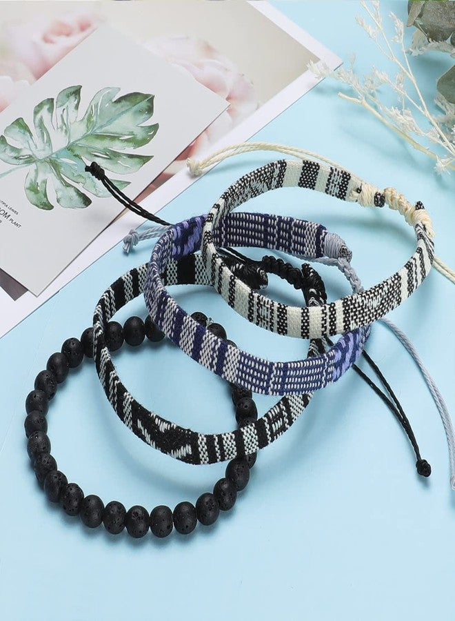 Mannikesi Beach Bracelets Set for Men Women Surfer Bracelet Braided Bohemian Summer Adjustable Handmade Women Bracelet Rope Bracelet Anklets Birthday Gift, Adjustable, Cotton, No Gemstone - Image 5