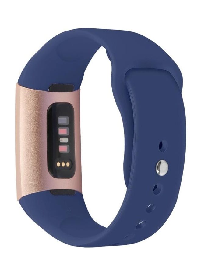 NIBEMINENT Solid Colour Silicone Strap Band For Fitbit Charge 3 22mm Smartwatch Blue - Image 2