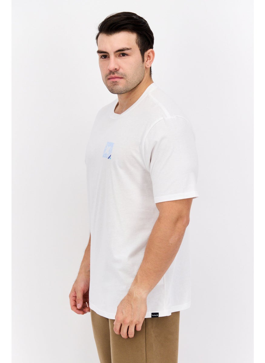 Hurley Men Sportswear Fit Short Sleeves Outdoors T-Shirt, White  - Image 2