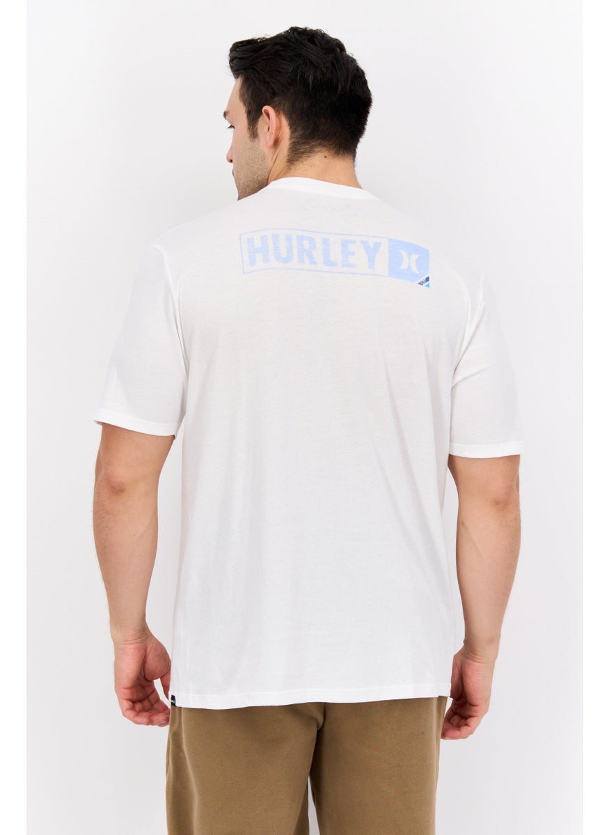 Hurley Men Sportswear Fit Short Sleeves Outdoors T-Shirt, White  - Image 3