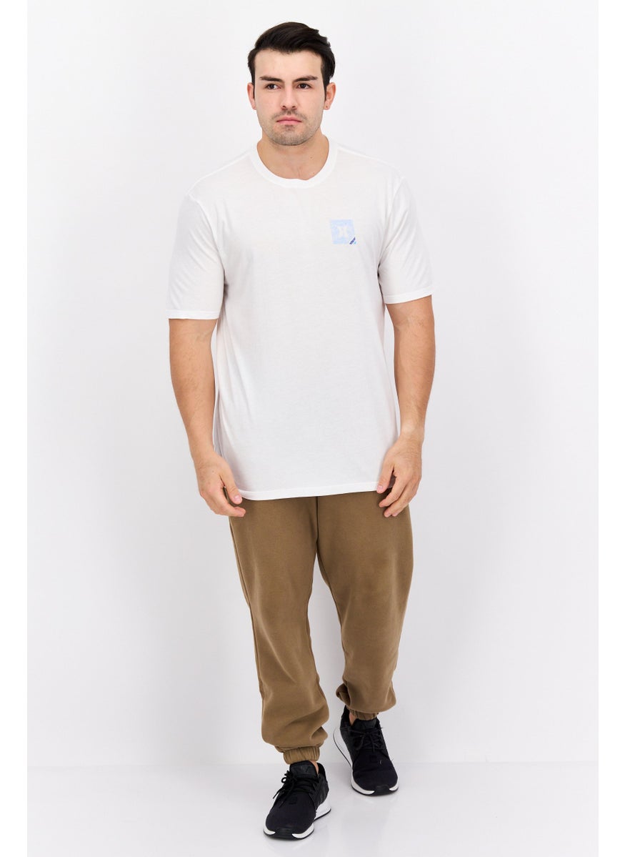 Hurley Men Sportswear Fit Short Sleeves Outdoors T-Shirt, White  - Image 4