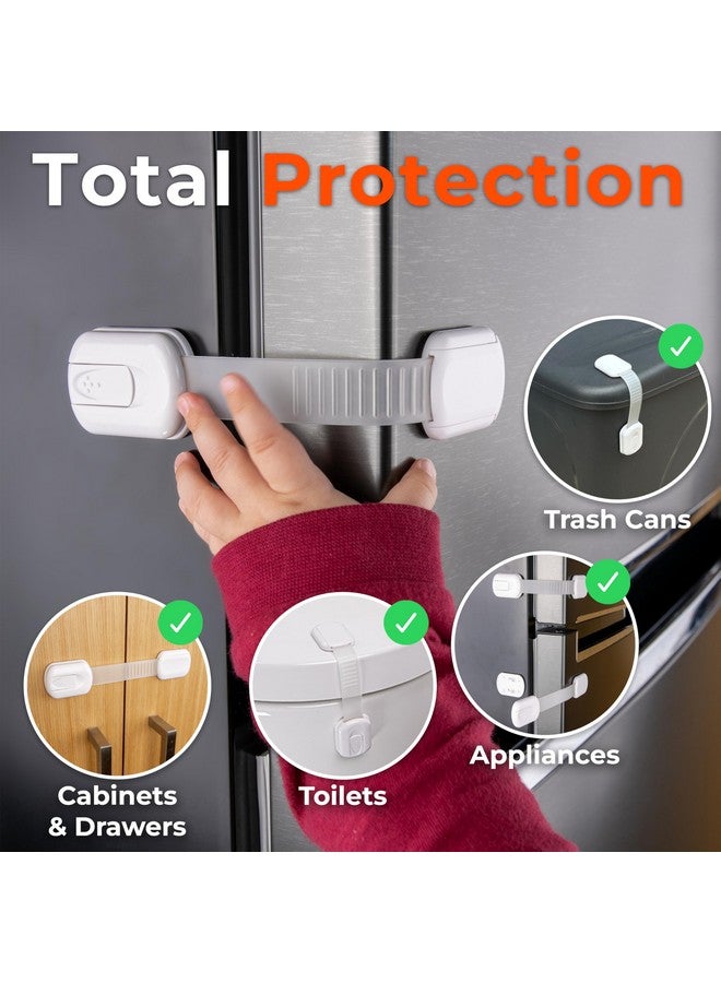HomeBrella 4-Pack Cabinet Locks Baby Proofing - Childproof Locks for Cabinets, Drawers, Cupboard, Refrigerator, Toilet Seat, Trash Can, Dishwasher - Image 2