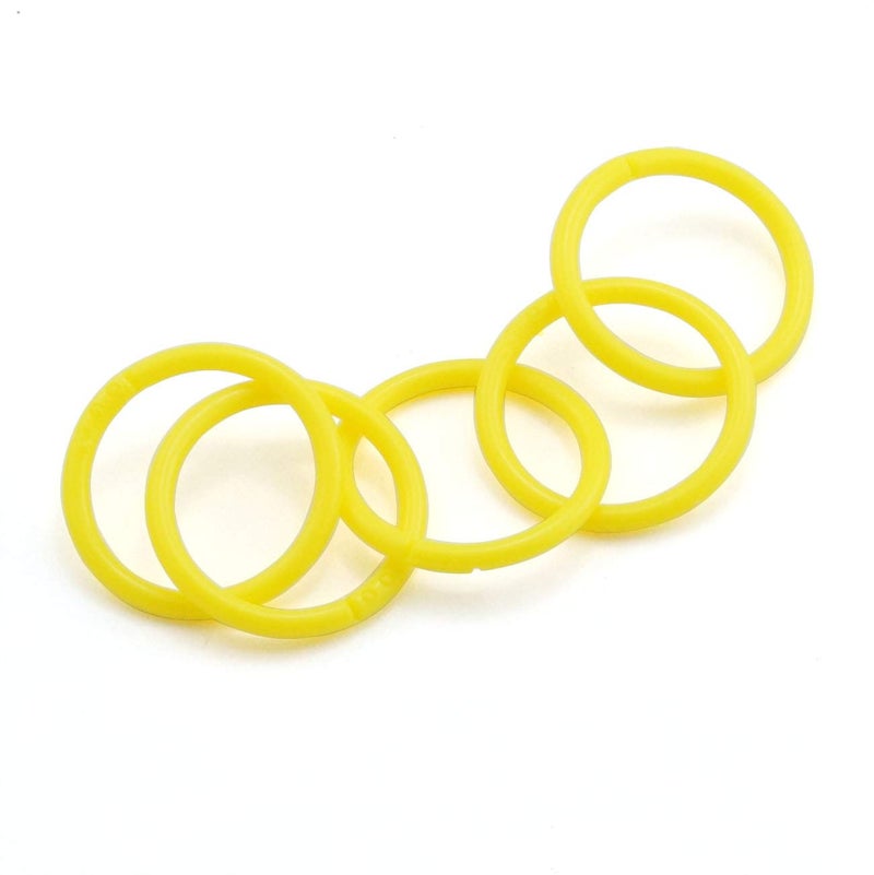 PZRT 12pcs 35mm Plastic Loose Leaf Rings Flexible Book Binding Opening Ring Scrapbook Notebook Creative DIY Binder Rings(Yellow) - Image 2