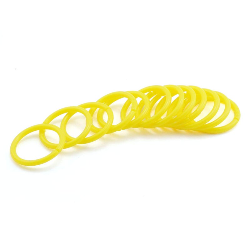 PZRT 12pcs 35mm Plastic Loose Leaf Rings Flexible Book Binding Opening Ring Scrapbook Notebook Creative DIY Binder Rings(Yellow) - Image 1