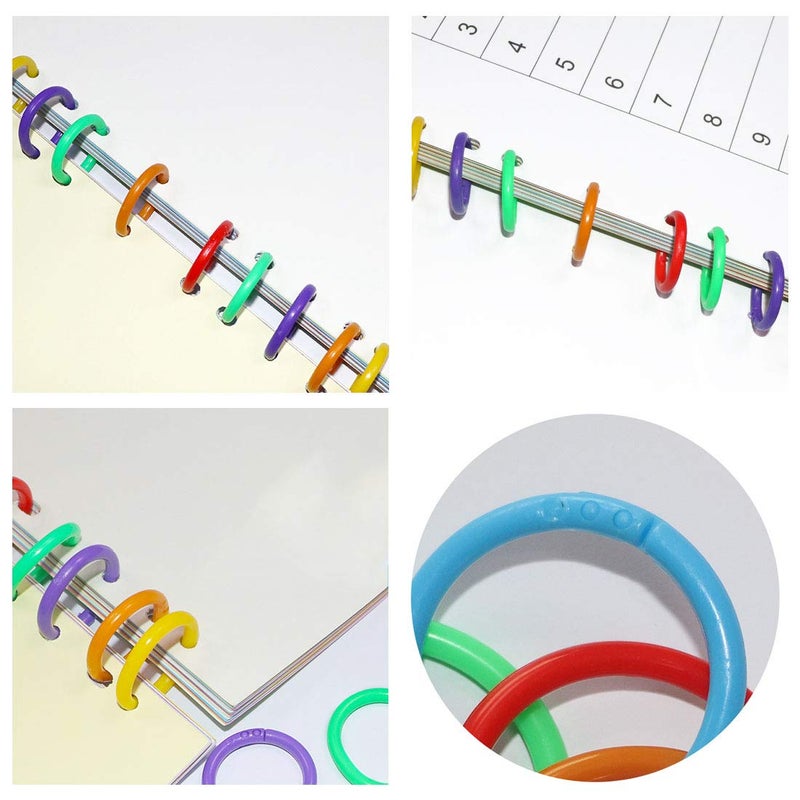 PZRT 12pcs 35mm Plastic Loose Leaf Rings Flexible Book Binding Opening Ring Scrapbook Notebook Creative DIY Binder Rings(Yellow) - Image 4