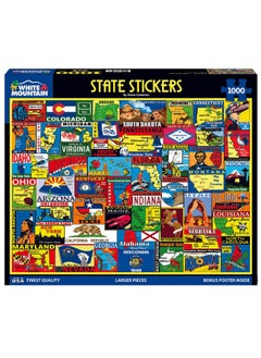 WHITE MOUNTAIN White Mountain Puzzles State Stickers, 1000 Pieces Jigsaw Puzzle  - Image 2