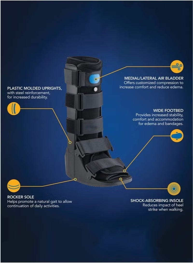 EFUMKE Fracture boots, inflatable walking fracture boots, short distance walking support orthotic boots, suitable for ankle sprains and fracture recovery, suitable for left or right foot (length 34cm width 15cm height 47cm) - Image 2