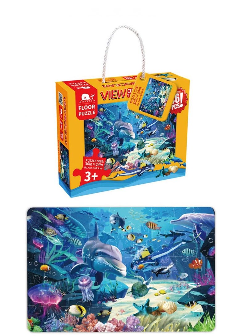 MiniWhale 46 Large Pieces Of Paper Puzzle Ocean Scene Children'S Puzzle 3-6 Years Old Intellectual Development Toys Children'S Day Gifts Birthday Gifts - Image 1