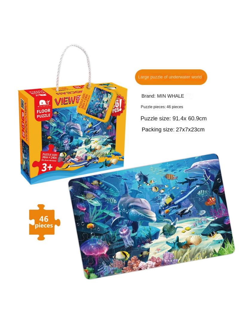 MiniWhale 46 Large Pieces Of Paper Puzzle Ocean Scene Children'S Puzzle 3-6 Years Old Intellectual Development Toys Children'S Day Gifts Birthday Gifts - Image 2