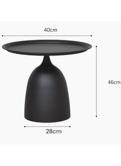 GGEROU Side Table Modern End Tables Coffee Table Small Round Accent Table Iron Decorative Pedestal Metal Accent Table for Living Room Bedroom Balcony Office Indoor Outdoor 46x40cm  - Image 2