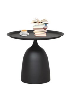 GGEROU Side Table Modern End Tables Coffee Table Small Round Accent Table Iron Decorative Pedestal Metal Accent Table for Living Room Bedroom Balcony Office Indoor Outdoor 46x40cm  - Image 5