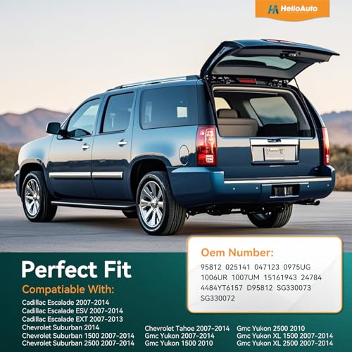 HelloAuto Rear Glass Window Struts 4185 Compatible with Cadillac Escalade 2007-2014, Trunk Struts Shock Spring with Gmc Yukon Models, Lift Supports fit for Tahoe, Suburban 1500/2500 (Set of 2) - Image 2