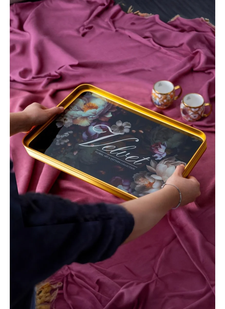 Acar Velvet Milla Glass Tray - 39 cm