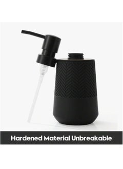 Happy Home Round Soap Dispenser with Bamboo Touch Perfect for Kitchen and Bathroom 250ml-Black  - Image 4