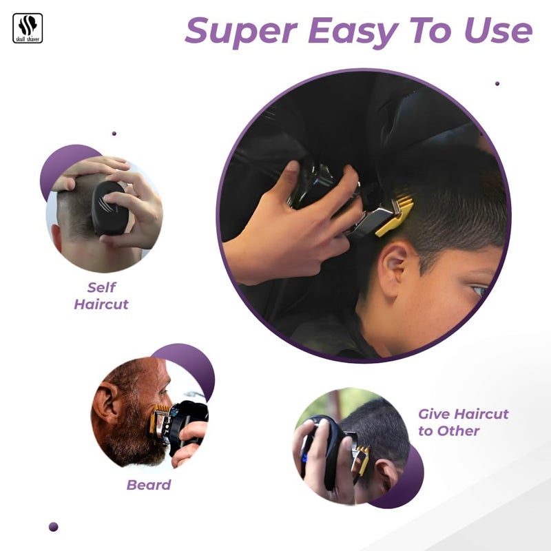 Skull Shaver Beast Clipper Duo : Ultimate Home Haircut & Grooming Kit for Men/Women - Holiday Gift Set, DIY Haircut,Hair Clippers, Self Haircut Tool. - Image 4