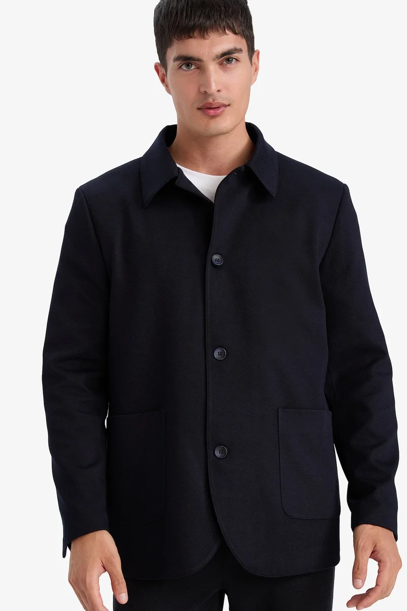 Regular Fit Polo Collar Blazer