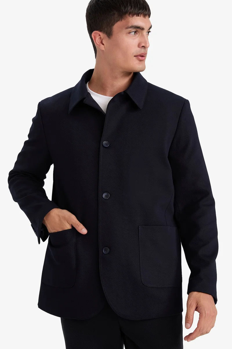 Defacto  Regular Fit Polo Collar Blazer for Men | Best Price UAE