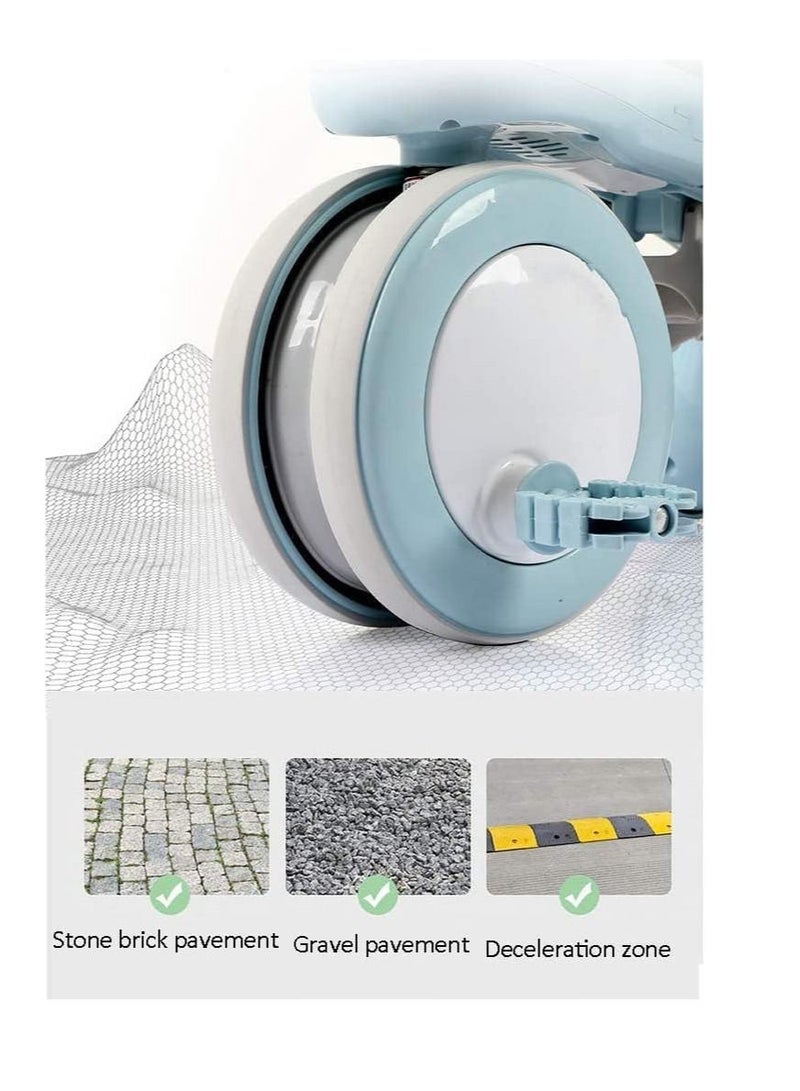 Blue Color 4 in 1 Baby Cycle Foot Pedals Storage Bag Sponge Guardrail and Shock Absorbing Wheels Tricycle for 1 To 6 Years  - Image 5
