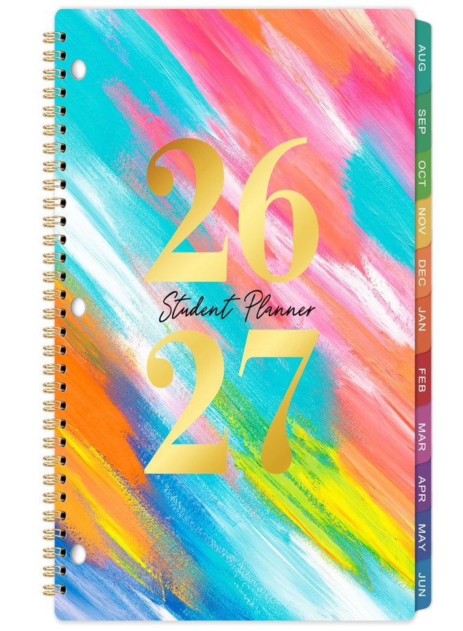 Journaltastic مخطط الطالب 2026-2027 - مخطط دراسي، أغسطس 2026 - يونيو 2027، 8.5 × 11 بوصة، مخطط دراسي 26-27، مخطط أكاديمي 2026-2027 مع 3 ثقوب مثقوبة، فواصل شهرية ملونة وملصقات - Image 1