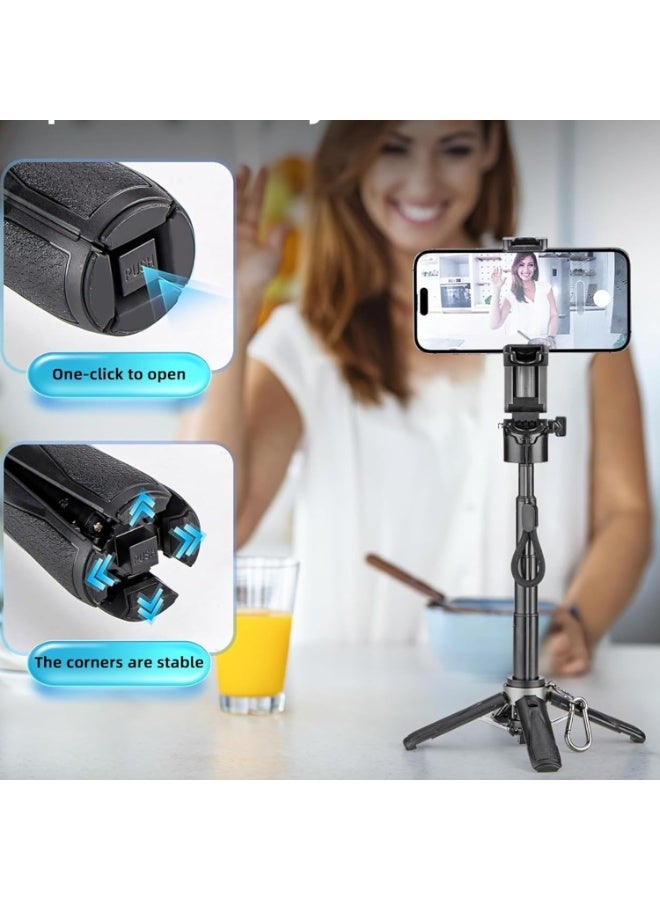 حامل سيلفي ثلاثي صغير مع ريموت – حامل هاتف 3 في 1 محمول مع 2 قاعدة Cold Shoe، دوران 360°، حجم جيب قابل للطي، متوافق مع آيفون، أندرويد، فلوغات، بث مباشر - Image 4