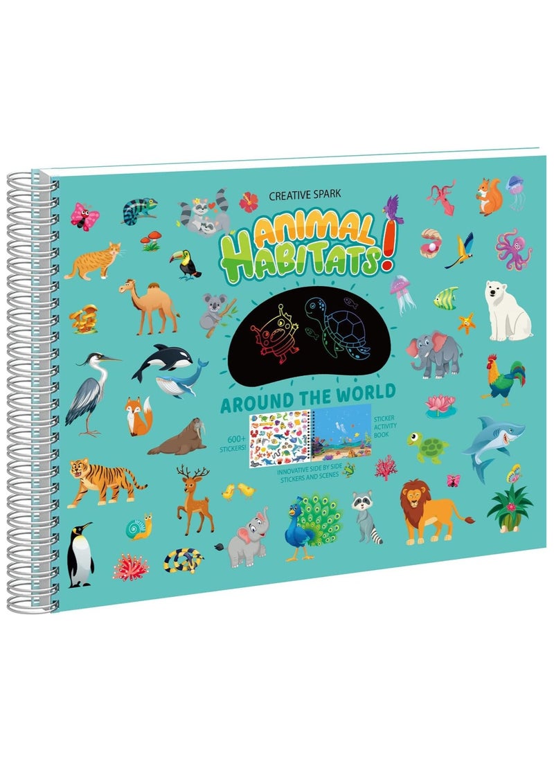 Reusable Sticker Books for Toddlers, Animal Habitats Sticker Books, Sticker Coloring Activity Scenes Book for Boys Girls Kids - pzsku/Z57C9C99F90F20074A2C9Z/45/_/1715845891/9e40f89f-a229-4dcd-9e7b-9d9d23595ac0