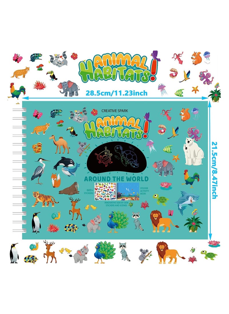 Reusable Sticker Books for Toddlers, Animal Habitats Sticker Books, Sticker Coloring Activity Scenes Book for Boys Girls Kids - pzsku/Z57C9C99F90F20074A2C9Z/45/_/1715845892/2f1f4fc9-963d-4c58-b78b-7ddf9a441d85