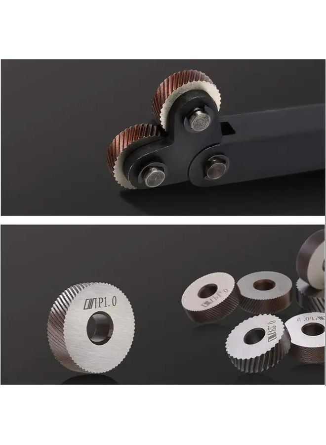 7pcs Knurling Tool Set with Dual Wheel Diagonal Linear Cutter 0 5 1 2mm Pitch - Image 3
