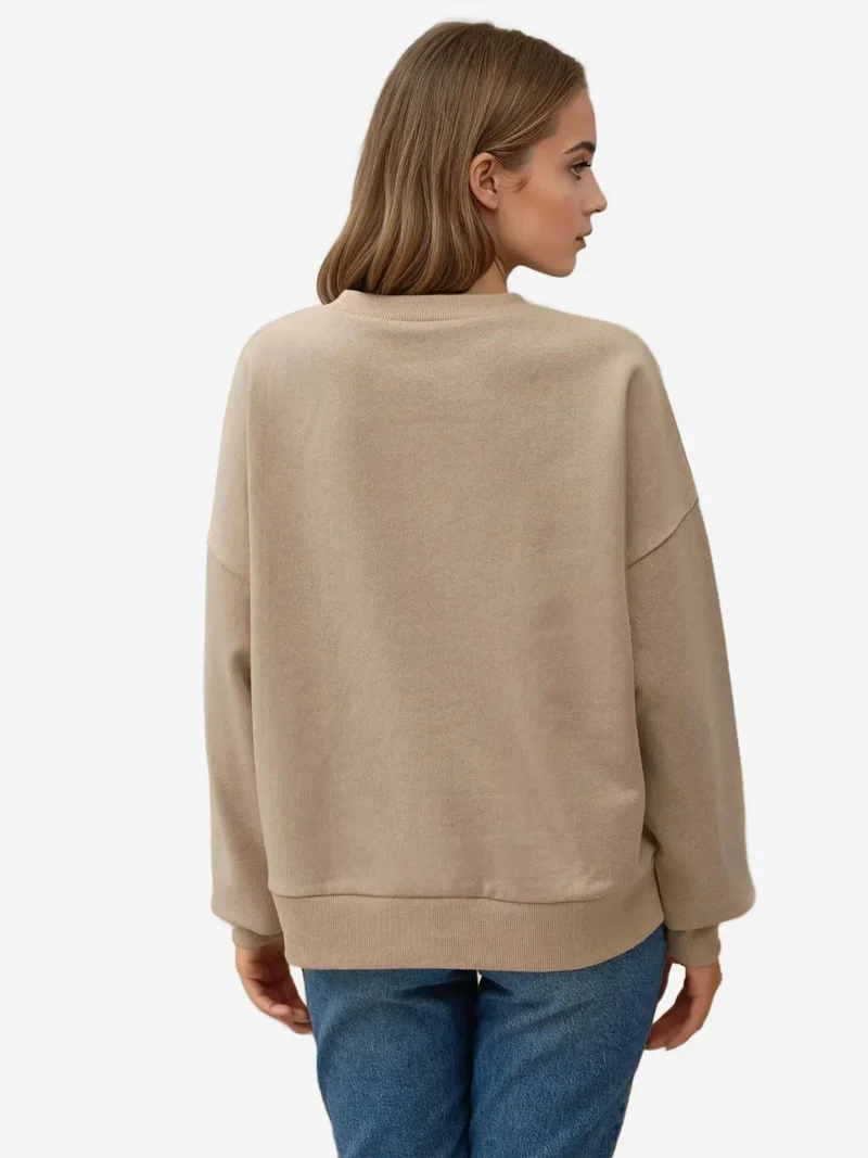 HICCUP Oversized Crew Neck Basic Sweatshirt