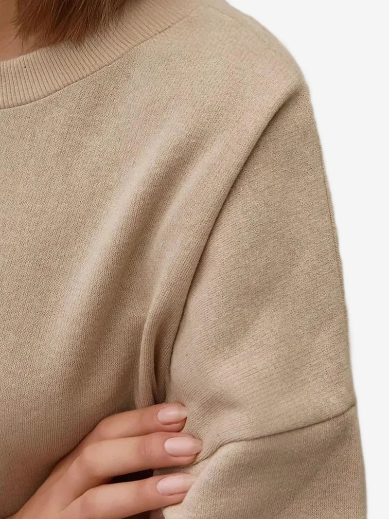 HICCUP Oversized Crew Neck Basic Sweatshirt