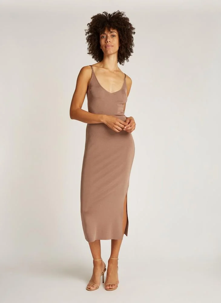 كالفن كلاين V-Neck Knitted Dress