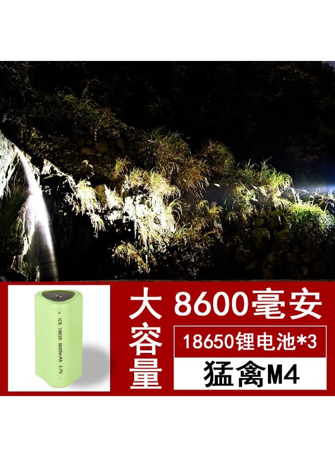 Raptor T40 Cross-Border High-Intensity Flashlight, Rechargeable, Ultra-Bright, Long-Range, USB Rechargeable, Suitable for Home and Outdoor Use, Waterproof, 8600mA Current, 3 Brightness Modes, Ideal for Camping, Outdoor Activities, Emergency, and Daily Lighting. - Image 2