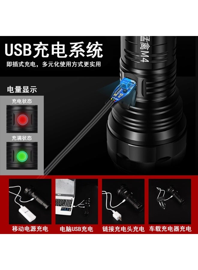 Raptor T40 Cross-Border High-Intensity Flashlight, Rechargeable, Ultra-Bright, Long-Range, USB Rechargeable, Suitable for Home and Outdoor Use, Waterproof, 8600mA Current, 3 Brightness Modes, Ideal for Camping, Outdoor Activities, Emergency, and Daily Lighting. - Image 3