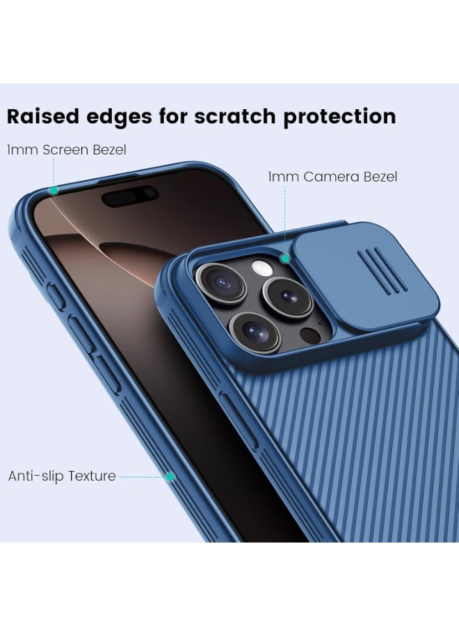 Nillkin Case for iPhone 16 Pro Nillkin Camshield Pro Cover with Slide Camera Lens Protection PC Back & TPU Bumper Frame Protection Anti Fingerprint Soft Delicate Touch Case (Blue, iPhone 16 Pro) - Image 5