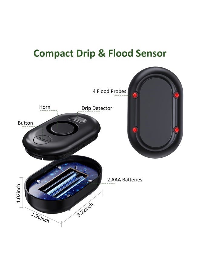 METAK 5-Pack Water Leak Detectors for Home, 100dB Water Sensor Alarm for Basement, Leakage Detection Device for Under Sink/Pipe/Drain Drip, Floor Flood in Bathroom/Kitchen/Toilet/Laundry Room, Model: WD61 - Image 2