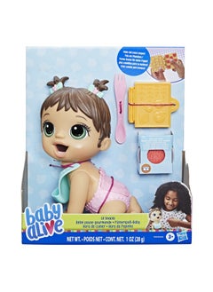 بيبي ألايف دمية Lil Snacks، Eats And Poops، دمية طفل بمقاس 8 بوصات ذات طابع الوجبات الخفيفة، قالب صندوق الوجبات الخفيفة، لعبة للأطفال من سن 3 سنوات فما فوق، شعر بني  - Image 2