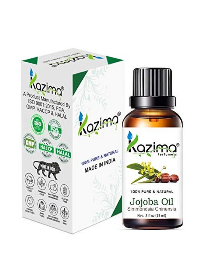 KAZIMA Jojoba Cold Pressed Carrier Oil - 100% Pure Natural Unrefined - Exceptional Moisturizer For Face, Skin, Hair & Nails - Perfect For Sensitive & Dry Skin - Enriched In Fatty Acids, Vitamins C And E (15Ml)  - Image 2