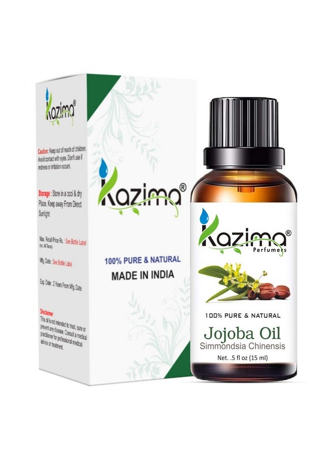 KAZIMA Jojoba Cold Pressed Carrier Oil - 100% Pure Natural Unrefined - Exceptional Moisturizer For Face, Skin, Hair & Nails - Perfect For Sensitive & Dry Skin - Enriched In Fatty Acids, Vitamins C And E (15Ml)  - Image 1