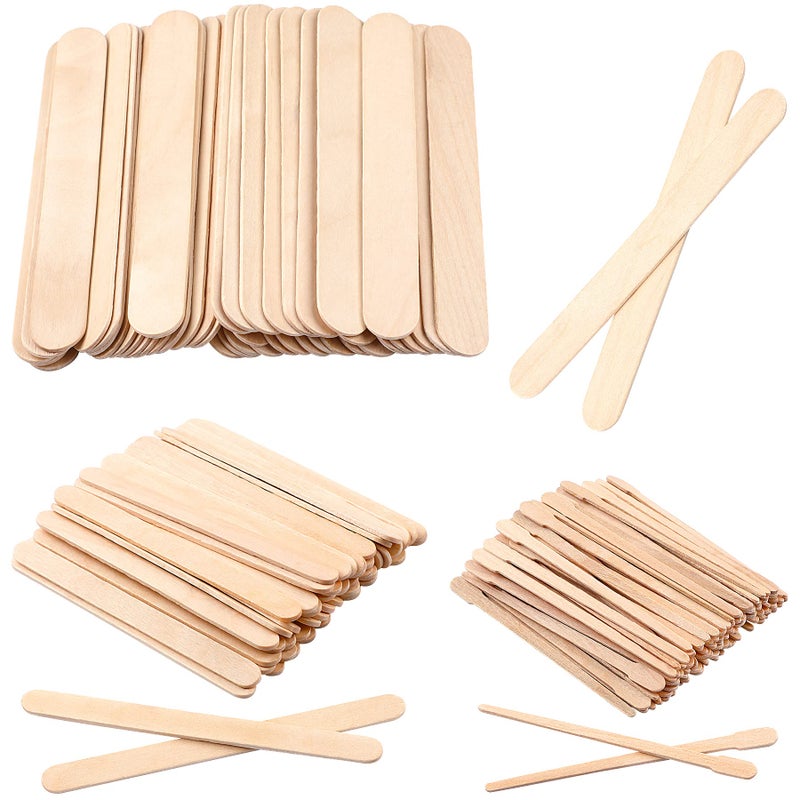 JANYUN JANYUN 150 Pcs Assorted Style Eyebrow Wax Sticks Waxing Applicator Wooden Wax Spatulas Kit for Face and Small Hair Removal Sticks