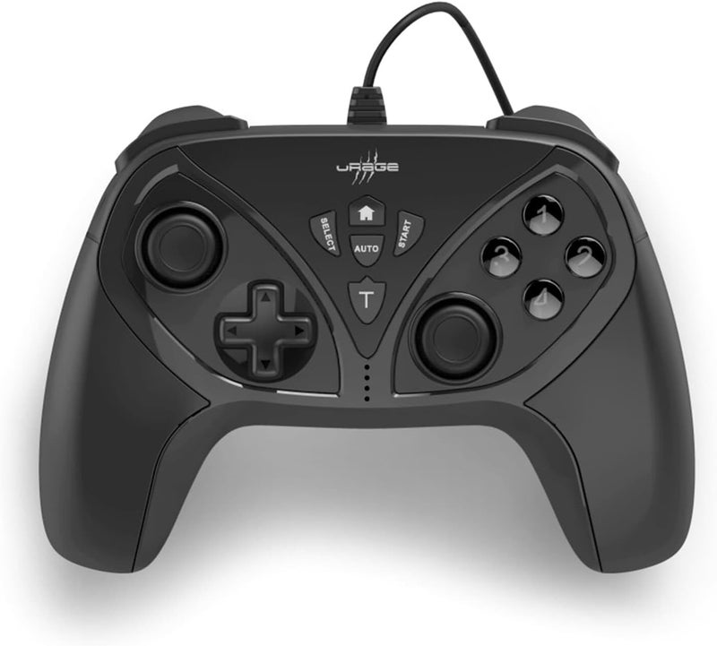 uRage Gaming Controller, Wired USB‑A PC Gamepad, 4 Rear Macro Keys, Dual Vibration, 8‑Way D‑Pad, 2 Triggers, 2 Shoulder Buttons, 2 Analog Sticks, 2 m Cable, 240 g, Windows 11/10/8/7 – Black - Image 2