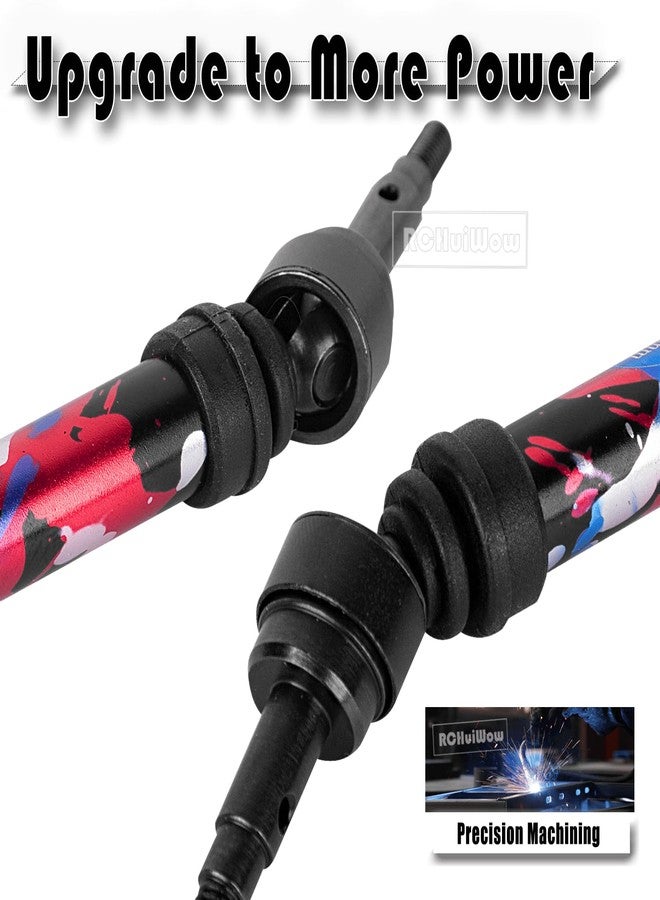 RCHuiWow RC Driveshafts Axles Upgrades Part for 1/10 4WD Slash 4x4(VXL),Rustler 4x4(VXL),Stampede 4x4(VXL),Jat0 4X4(VXL),Steel Front Rear CVD Drive Shaft Hops Up,Replace #9051#9052,Colourful - Image 4