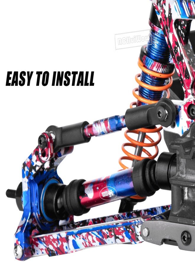 RCHuiWow RC Driveshafts Axles Upgrades Part for 1/10 4WD Slash 4x4(VXL),Rustler 4x4(VXL),Stampede 4x4(VXL),Jat0 4X4(VXL),Steel Front Rear CVD Drive Shaft Hops Up,Replace #9051#9052,Colourful - Image 5