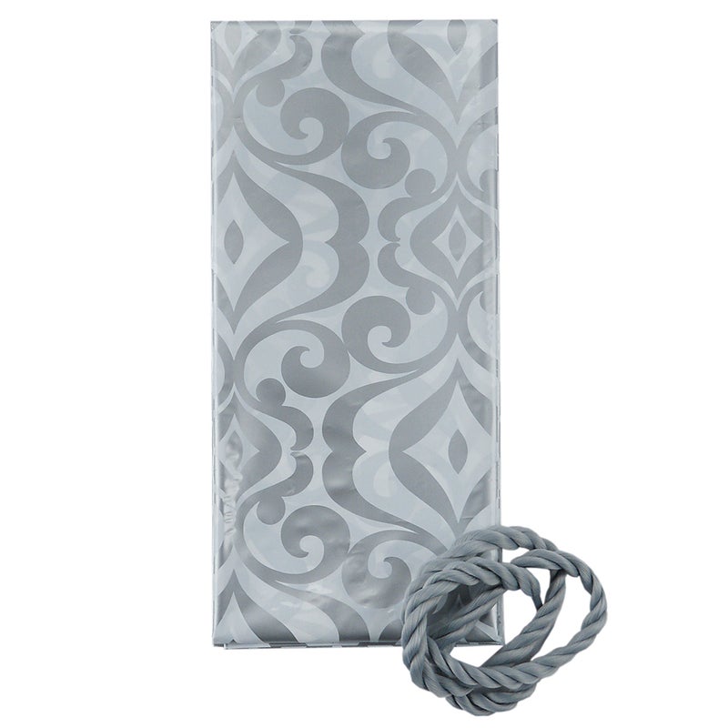 Hallmark 56" Large Plastic Gift Bag (Silver Damask) for Engagement Parties, Bridal Showers, Weddings, Valentines Day, Holidays or Any Occasion - Image 3
