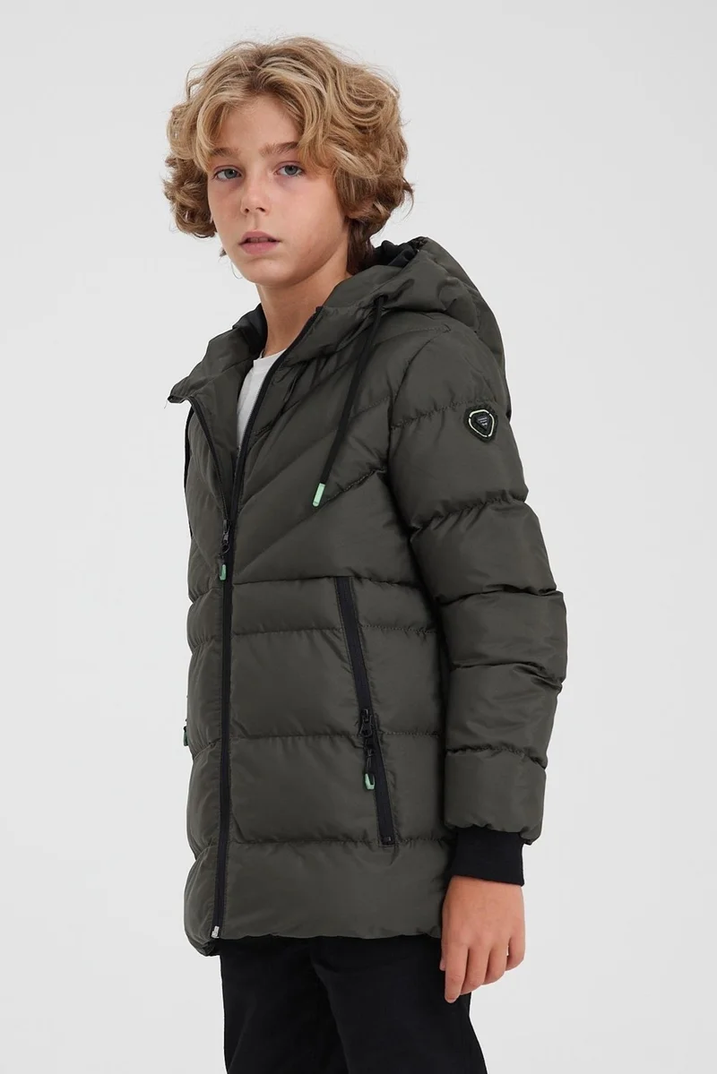 Sivaist Green Boy Water and Windproof Thick Fur Coat & Jacket