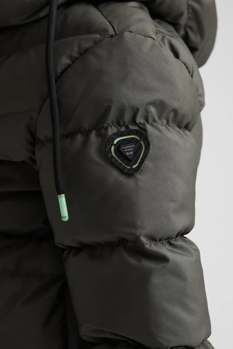Sivaist Green Boy Water and Windproof Thick Fur Coat & Jacket