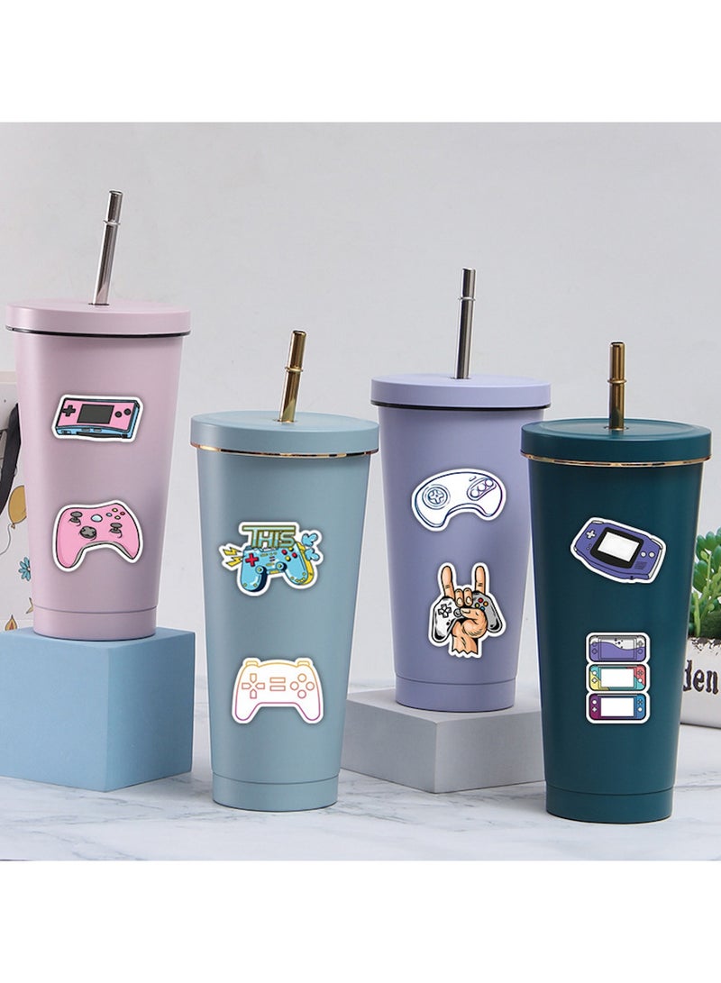 50 Pcs Retro Gamepad Stickers Game Controller Decals for Water Bottle Hydro Flask Laptop Luggage Car Bike Bicycle Vinyl Waterproof Gaming Stickers Pack - Image 4