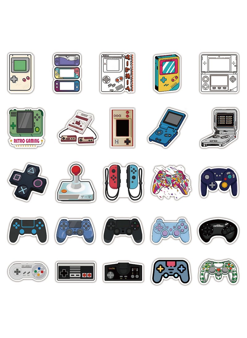 50 Pcs Retro Gamepad Stickers Game Controller Decals for Water Bottle Hydro Flask Laptop Luggage Car Bike Bicycle Vinyl Waterproof Gaming Stickers Pack - Image 2