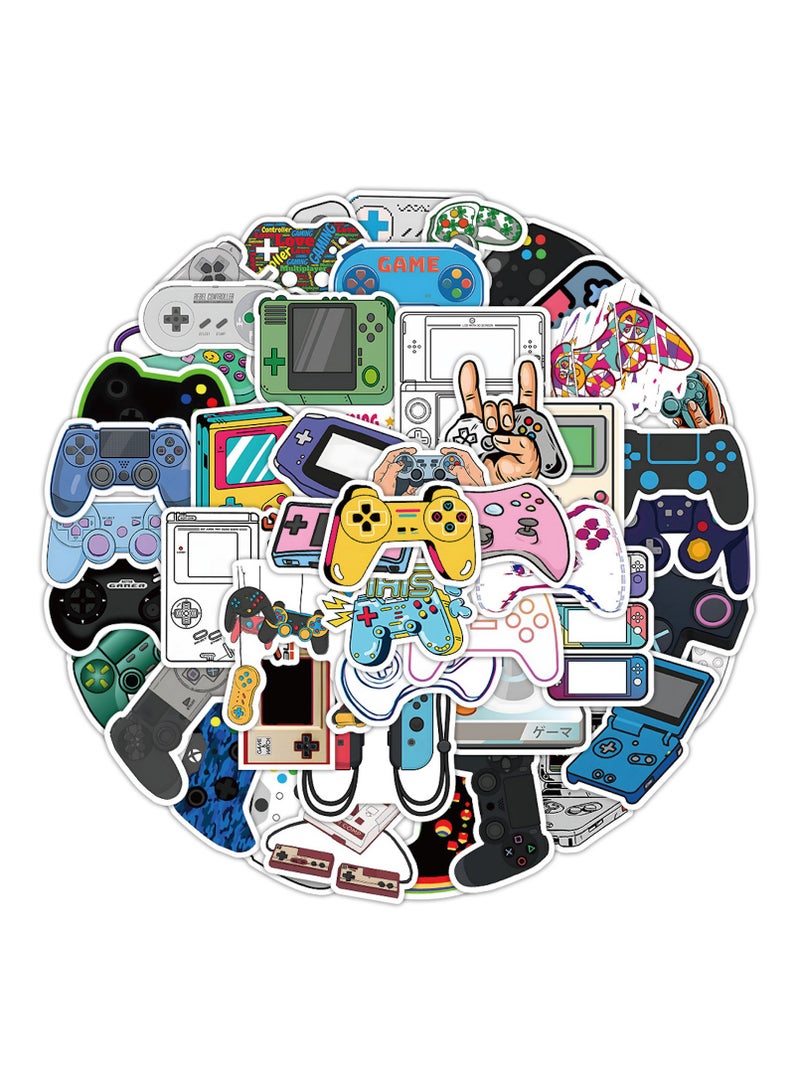 50 Pcs Retro Gamepad Stickers Game Controller Decals for Water Bottle Hydro Flask Laptop Luggage Car Bike Bicycle Vinyl Waterproof Gaming Stickers Pack - Image 1