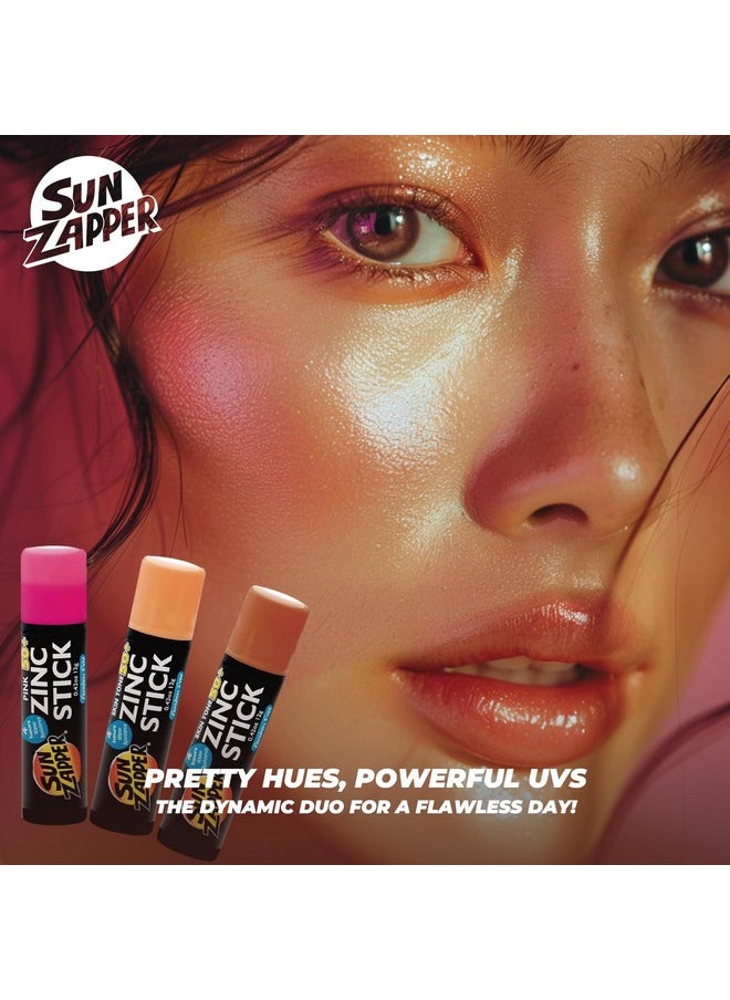 Sun Zapper - Beauty Pack Light Skin Tone Dark Skin Tone Pink (3 Pack) Spf 50+ Zinc Oxide Sunscreen Sticks - Image 1